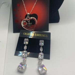 1 18k gp necklace & one pair of earrings